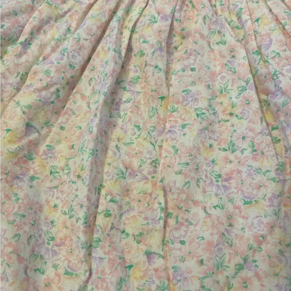 Carters vintage white/pink floral bib collar short sleeve dress